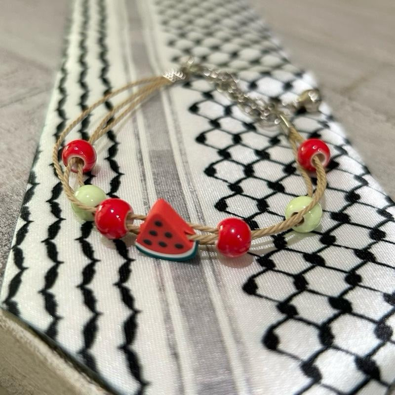 Palestine Watermelon Bracelet Adjustable Cord Design