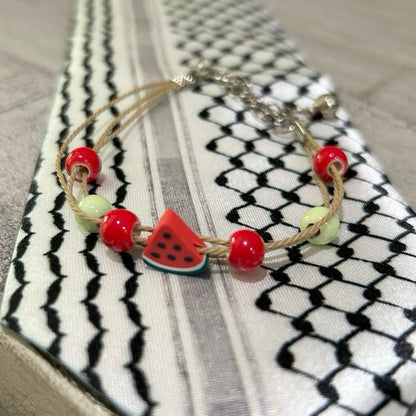 Palestine Watermelon Bracelet Adjustable Cord Design