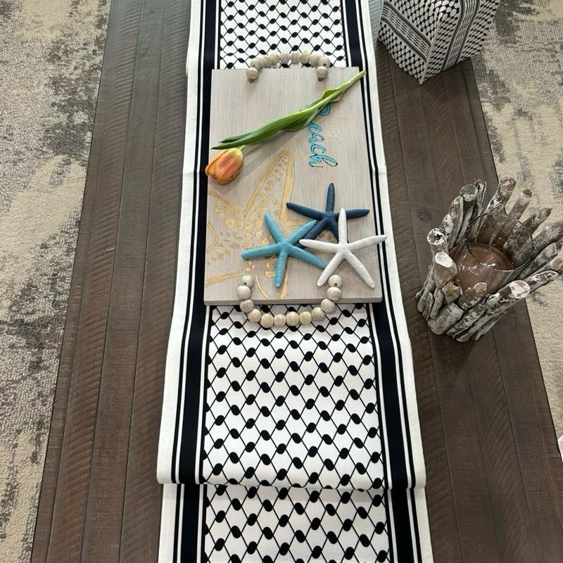 Palestinian Keffiyeh Table Runner  | 118” x 13”