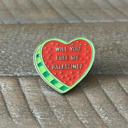 My Palestine Heart Watermelon Badge