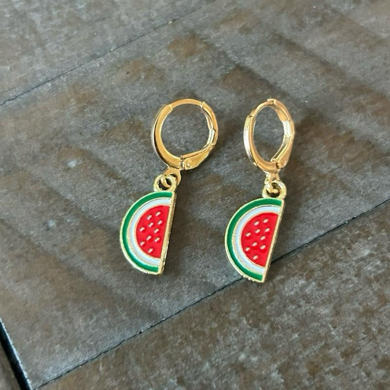 Palestinian Watermelon Earrings - hoop Palestine earrings for girls and women