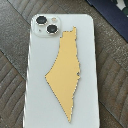 Gold Palestine Map Mirror Phone Sticker