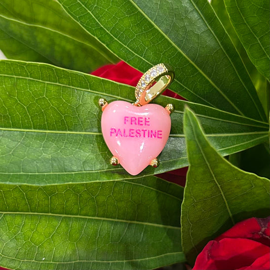 Free Palestine Heart Charm Necklace - Bold Cute & Powerful Options - Perfect for Weddings & Cultural Events