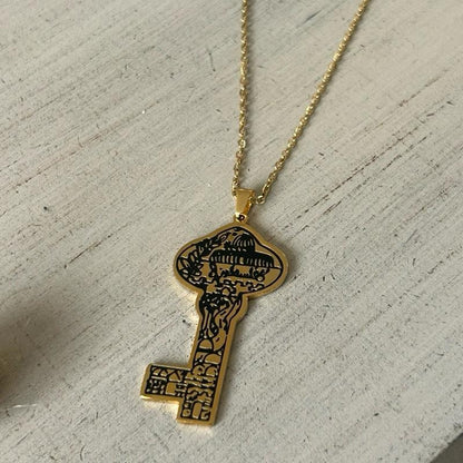Palestinian Key of Return Necklace Al-Aqsa Masjid Design
