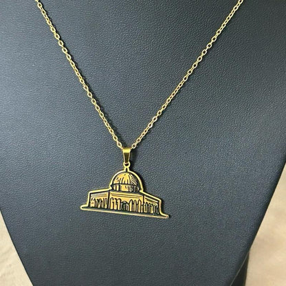 Dome of the Rock Necklace – Gold Jerusalem Pendant | Alaqsa Mosque Jewelry