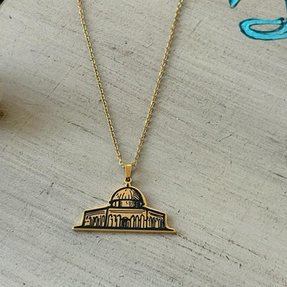 Dome of the Rock Necklace – Gold Jerusalem Pendant | Alaqsa Mosque Jewelry